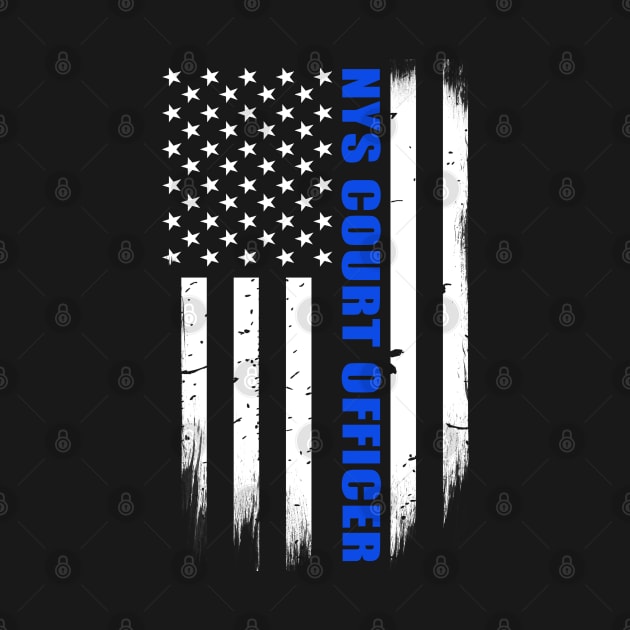 NYS Court Officer Thin Blue Line Flag by bluelinemotivation