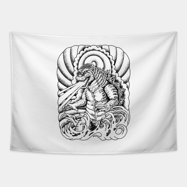 king of monster japanese tattoo - Godzilla - Tapestry | TeePublic king of monster japanese tattoo - Godzilla - Tapestry | TeePublic