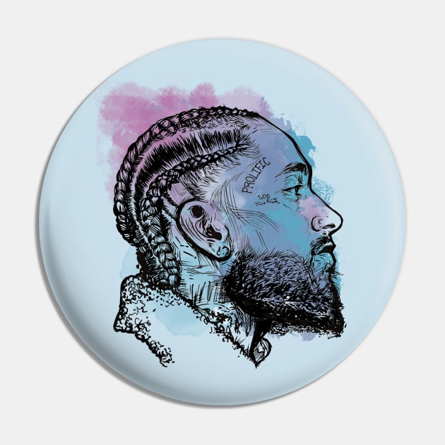 Nipsey Hussle Pin by Basic Lee