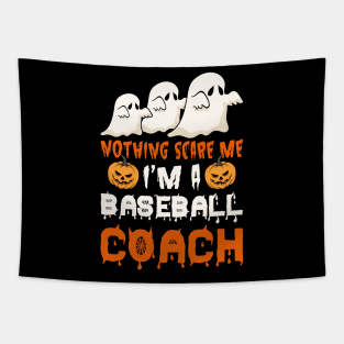 Halloween Nothing Scare Me Ghosts Baseball Coach Costume Tapestry