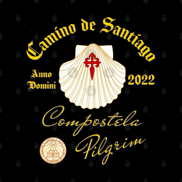 Camino de Santiago Anno Domini 2022 Scallop Shell Cross by Brasilia Catholic