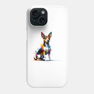 Rat Terrier in Vivid Abstract Splashed Paint Phone Case