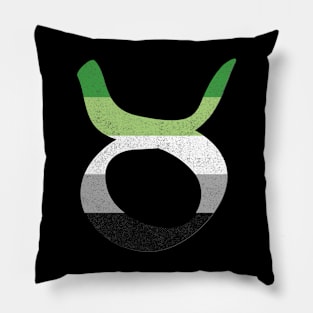 Aromantic Taurus Pride Flag Zodiac Sign Pillow