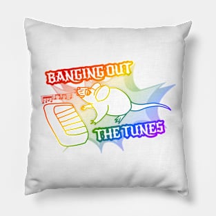 Banging Out The Tunes (Rainbow Version) Pillow