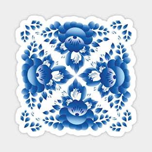 Romantic blue flowers and leaves (3) Magnet