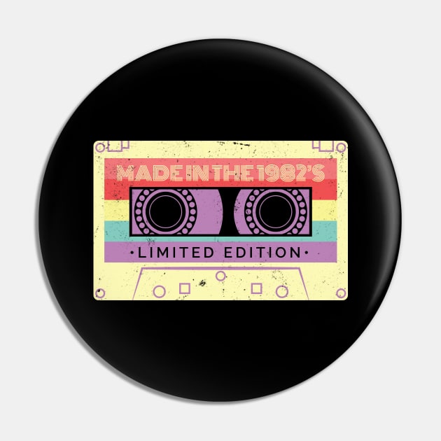 Retro Cassette Tape Made in The 1982's Birthday Pin by JaiStore