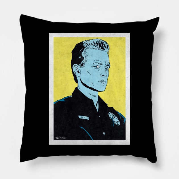 T1000 - Terminator 2 (Pop Art) Pillow by Famous Weirdos