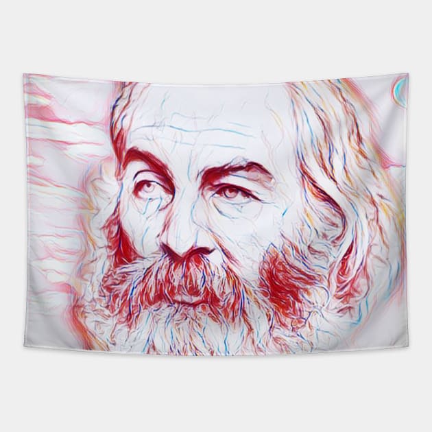 Walt Whitman Portrait | Walt Whitman Artwork Tapestry by JustLit