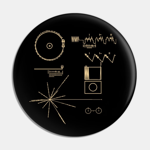 NASA Voyager Golden Record Graphics Pin by Buck Tee