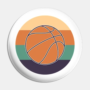 Basketball Ball in Retro Colors Pin