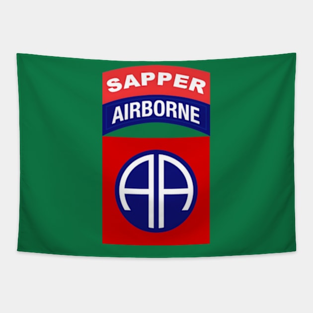 82 Airborne Sapper Tab - Side of Chest Tapestry by Desert Owl Designs