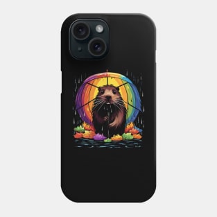 Nutria Rainy Day With Umbrella Phone Case