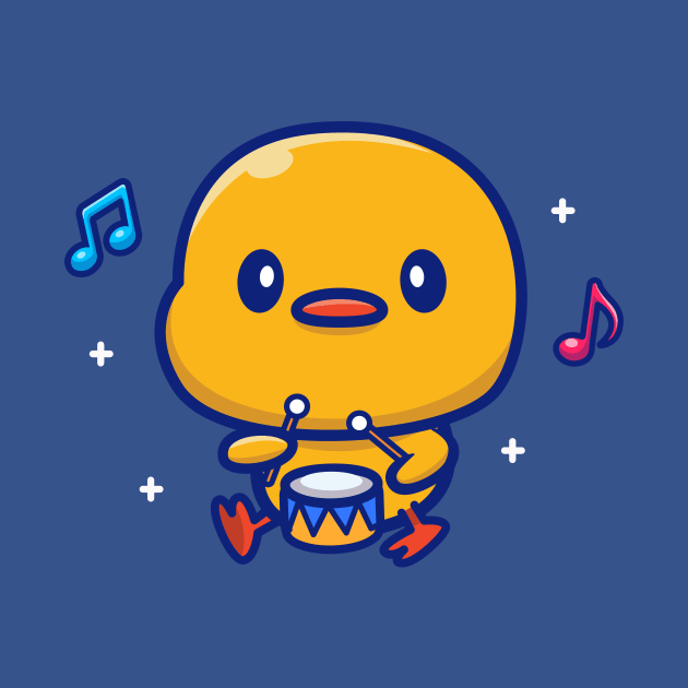 Cute Duck Playing Drum by Catalyst Labs