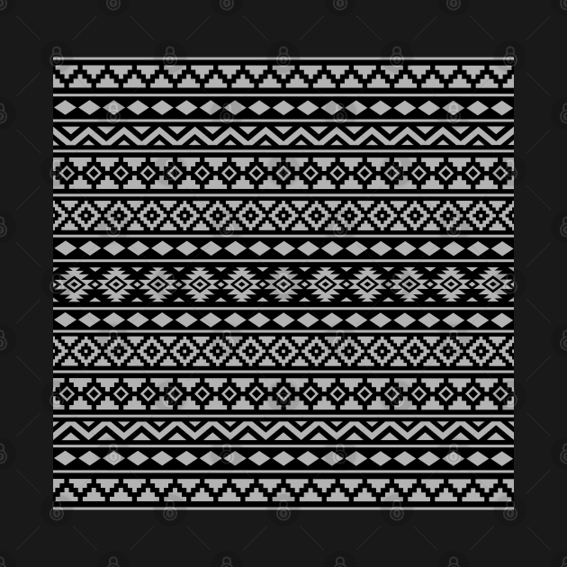 Aztec Essence II Gray on Black Pattern by NataliePaskell