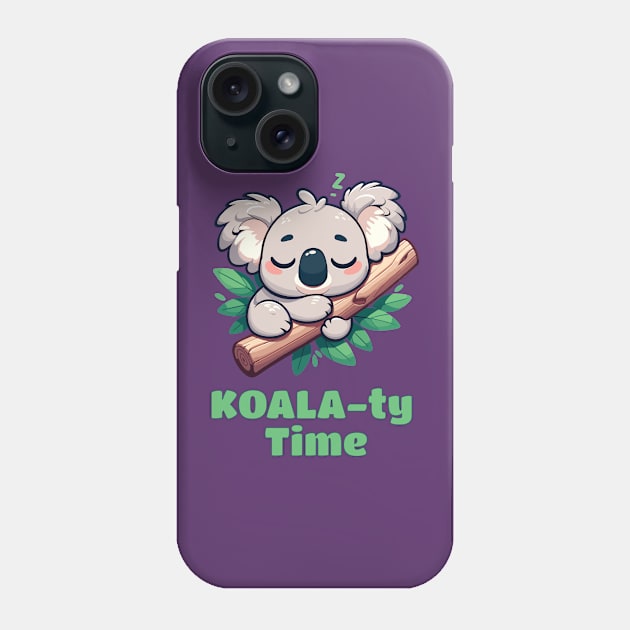 Cute little Koala Bear Catching Quality Time Sleeping Phone Case by MunMun