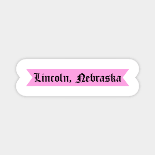 Lincoln, Nebraska Gothic Font Magnet