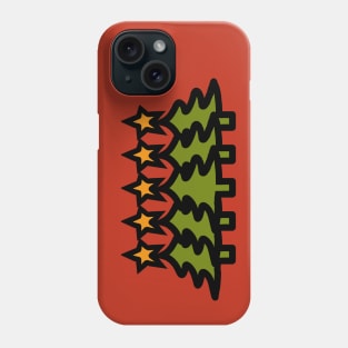 Forest of Five Minimal Christmas Trees Phone Case