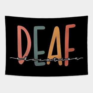 Deaf Education Retro Groovy DHH ASL Teacher Appreciation Tapestry