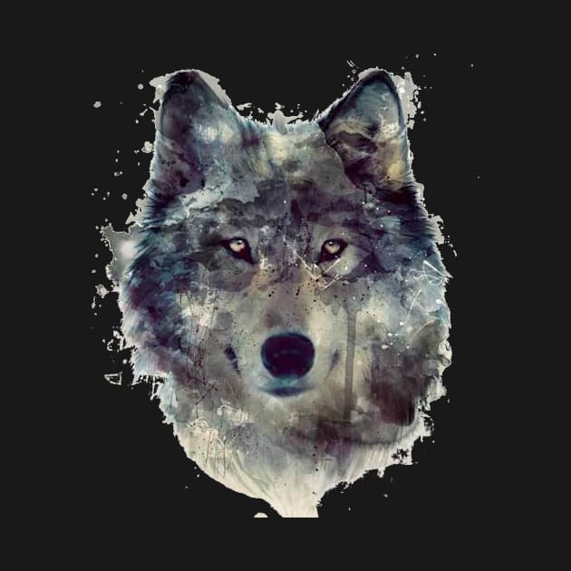 Wolf face animals by t-shiit