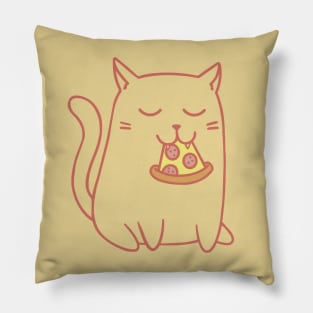 Cat Eating Pizza Pillow