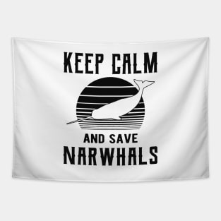 Narwhal - Keep calm save narwhals Tapestry