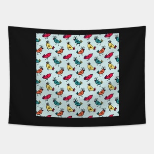 Colorful Little Birds Tapestry