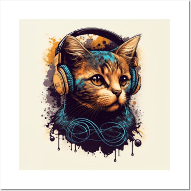 Cat DJ, Cat with Headphones | Sticker