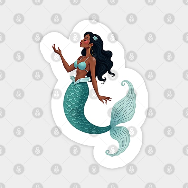 Black Mermaid Magnet by UrbanLifeApparel