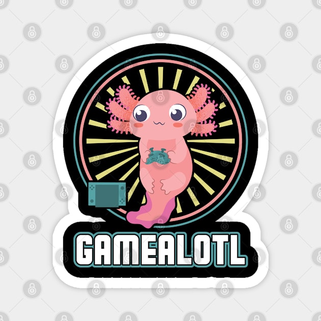 Gamealotl Gaming Axolotl Vidoe Games Gamer Magnet by Peco-Designs