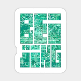 Beijing, China City Map Typography - Watercolor Magnet