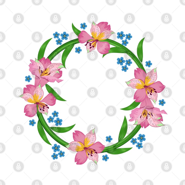 Alstroemeria Floral Spring Wreath by Designoholic