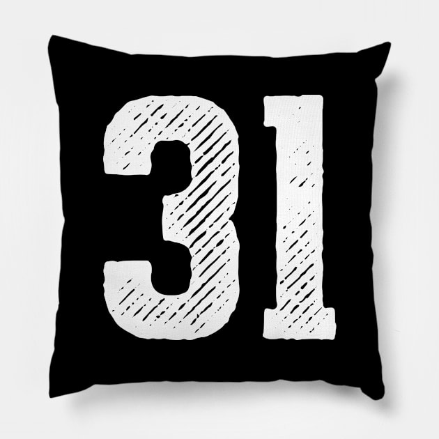 Rough Number 31 Pillow by colorsplash