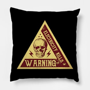 Warning Vintage Sign Pillow