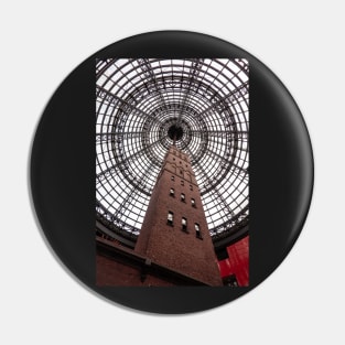 Station building with circular glass ceiling, in Melbourne Central, Australia. Pin