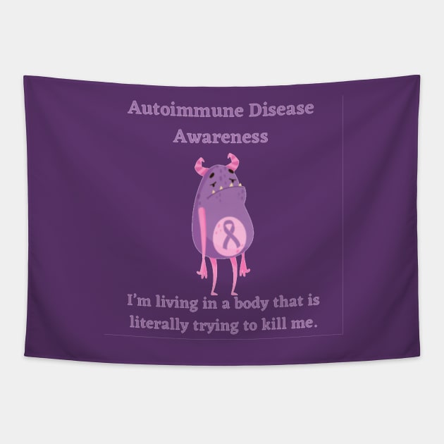 Autoimmune Disease Awareness Monster Tapestry by CaitlynConnor