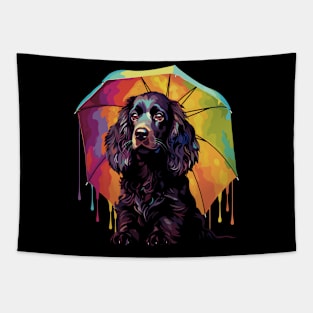 Boykin Spaniel Rainy Day With Umbrella Tapestry