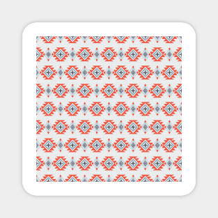 Ethnic Tribal Hand Drawn Orange and Gray Motifs Magnet