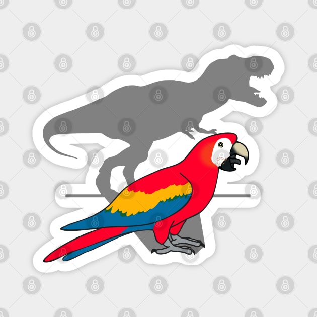 t-rex scarlet macaw Magnet by FandomizedRose