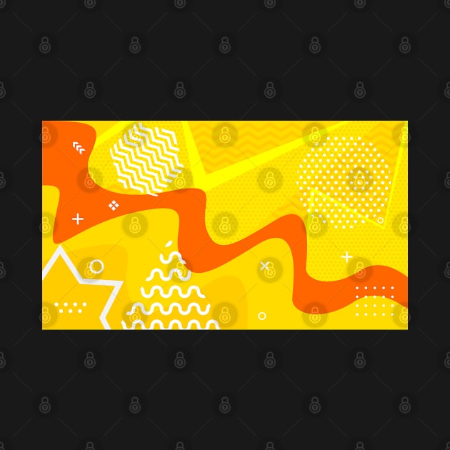 80's pop art yellow red and orange memphis pattern by Al-Mulk