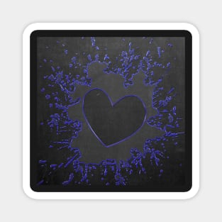 Heart Black & Purple Splatter Graphic Art Designed Gifts Magnet