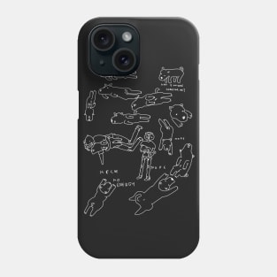 Lethargic Doggo v3 White Outline Phone Case