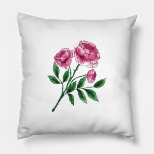 Pink Peony Stem Pillow