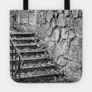 Autumn mood - old stairs, digital painting Tote