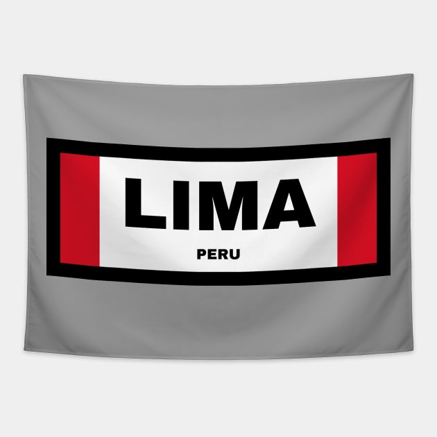 Lima City in Peruvian Flag Tapestry by aybe7elf