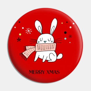 Xmas Doodle- Rabbit Pin