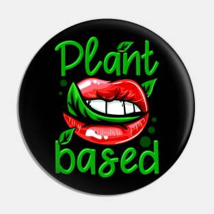 Plant Based I Green Leaf Lips I Vegan print Pin