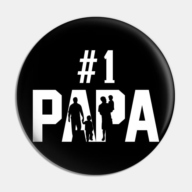 1 PAPA Number One Fathers Day Pin by Autumn Watercolor