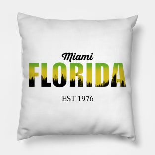 Florida Miami Vintage Slogan Pillow