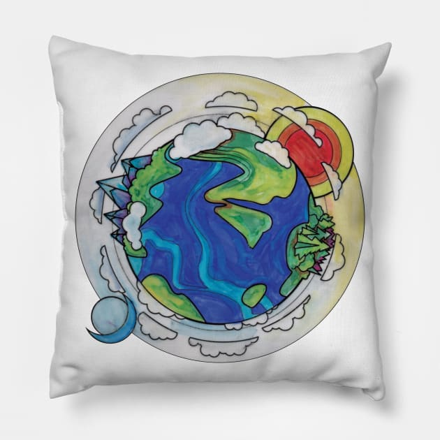 Earth Art Pillow by BeCreativeHere