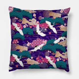 Japanese cranes pattern Pillow